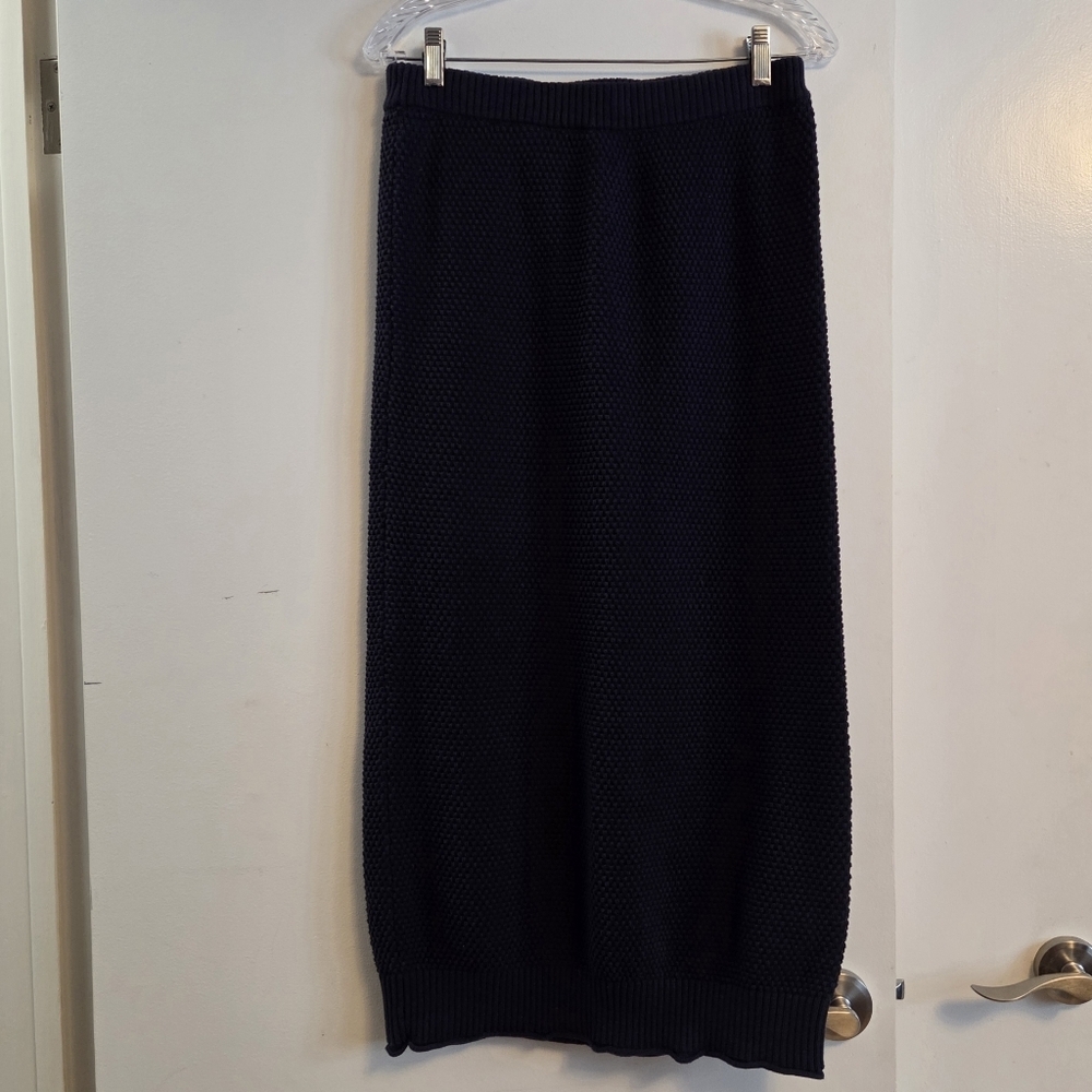 FREE PEOPLE BEACH Hailee Sweater Knit Maxi Skirt Navy Medium - Picture 2 of 7